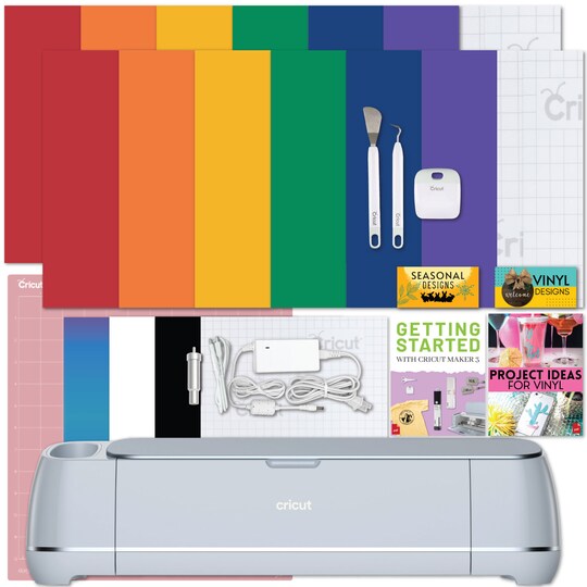 Cricut; Cricut Maker 3 Electric Die-Cutting Machine with Rainbow Vinyl and Tools Bundle; Category:Cricut Maker; Image:1